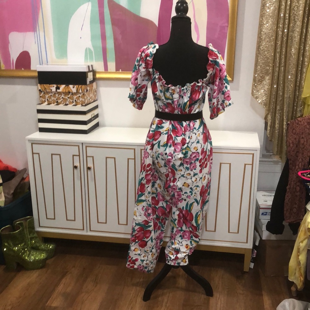 Vintage 1980s Floral Jumpsuit - Picture 3 of 5